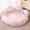 Cozy Bear Paw Pet Bed: Plush All-Season Comfort for Cats and Dogs