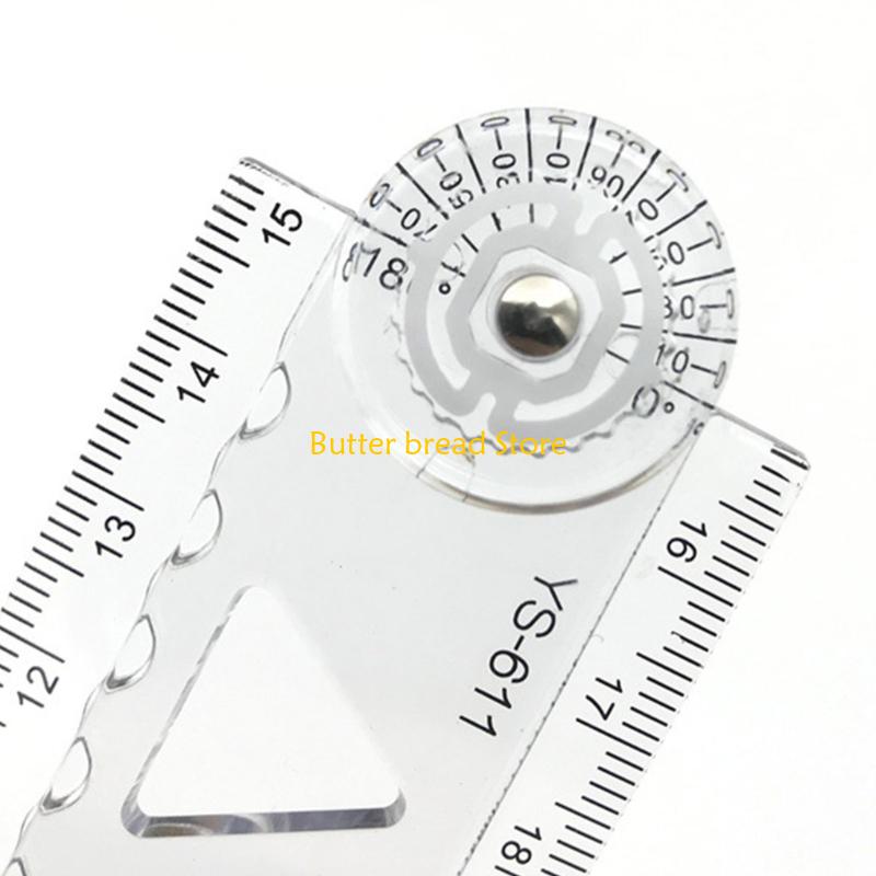 W89C Precisions Sliding Edgeds Paper Cutting Ruler Foldable Acrylic Transparent Design For Crafting Office School Use