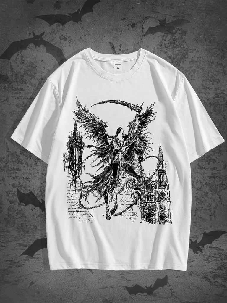 Men's Graphic Oversized Short Sleeve Tee Shirt Y2K Vintage Streetwear T-Shirts 