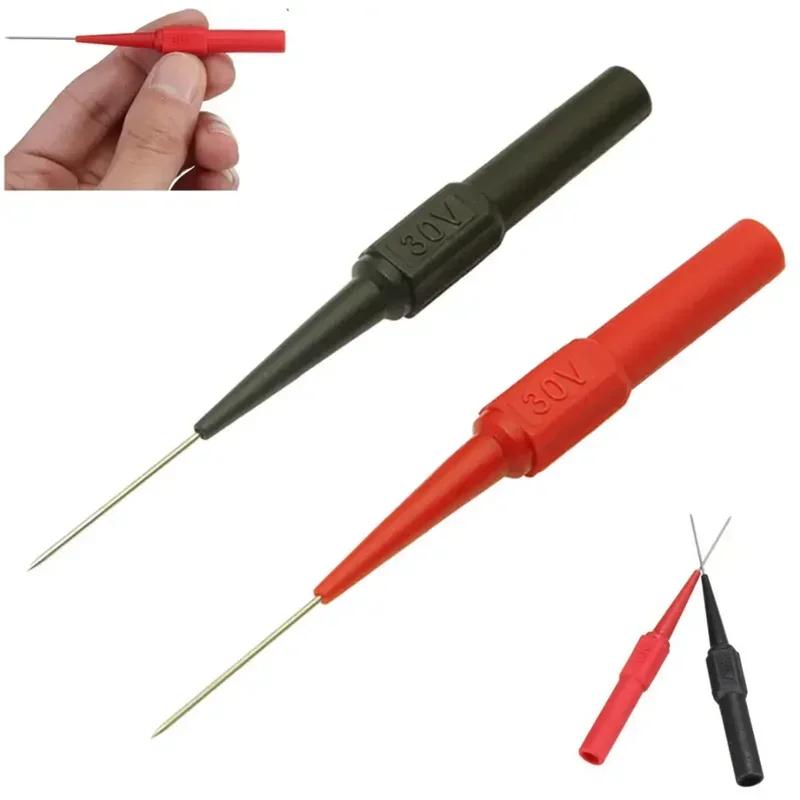 1/2pcs Insulation Piercing Needle Non-destructive Multimeter Test Probes Red/Black 30V-60V For Banana Plug