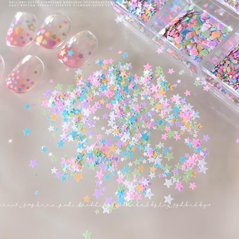 6 Grids Mixed White Pearl Nail Charms 3D Round Pearl Beads Color Sequin Nail Art Rhinestones Manicure Accessories Diy Parts