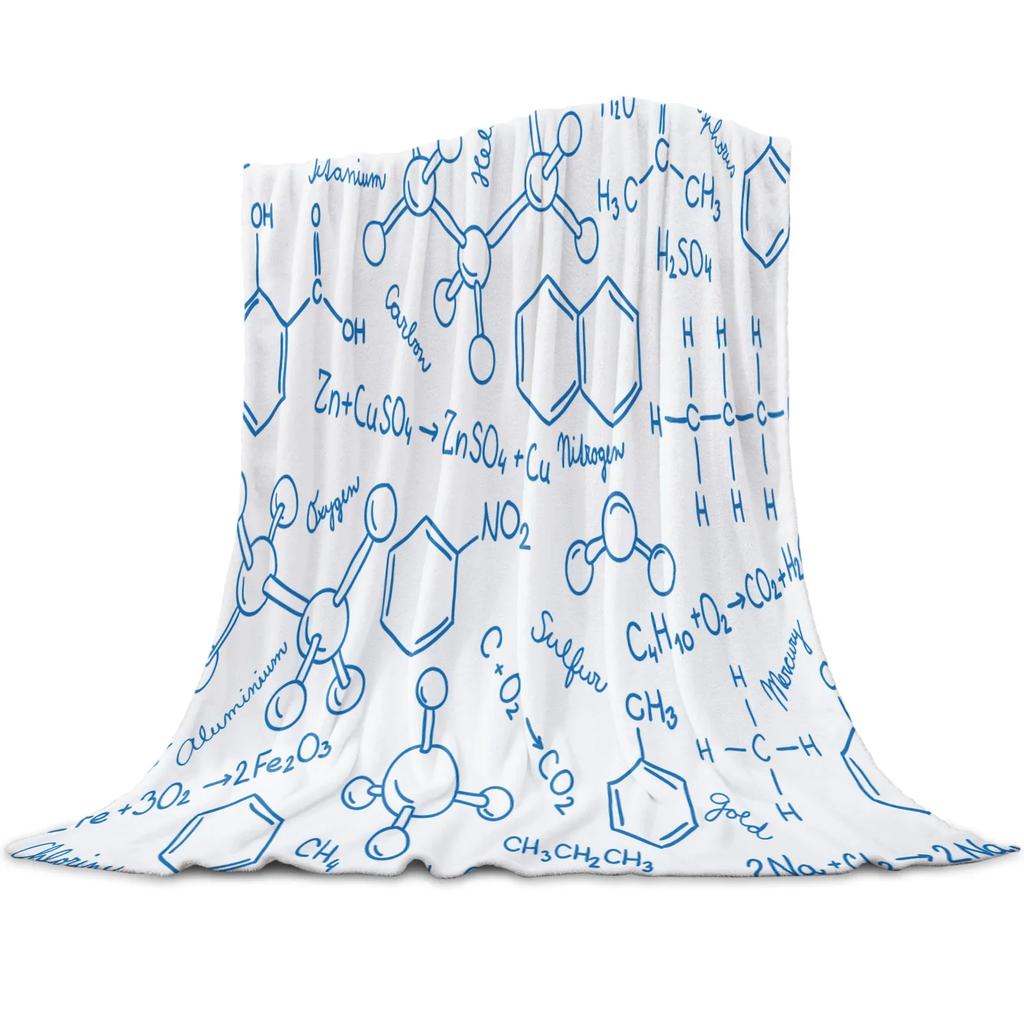 Physics Science Academic Algebra Formula Flannel Blanket for Bed Sofa Portable Soft Fleece Throw Blanket Funny Plush Blanket