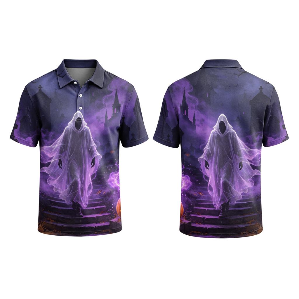 Men's Halloween Printed Short Sleeve T-Shirt for Casual Daily Wear