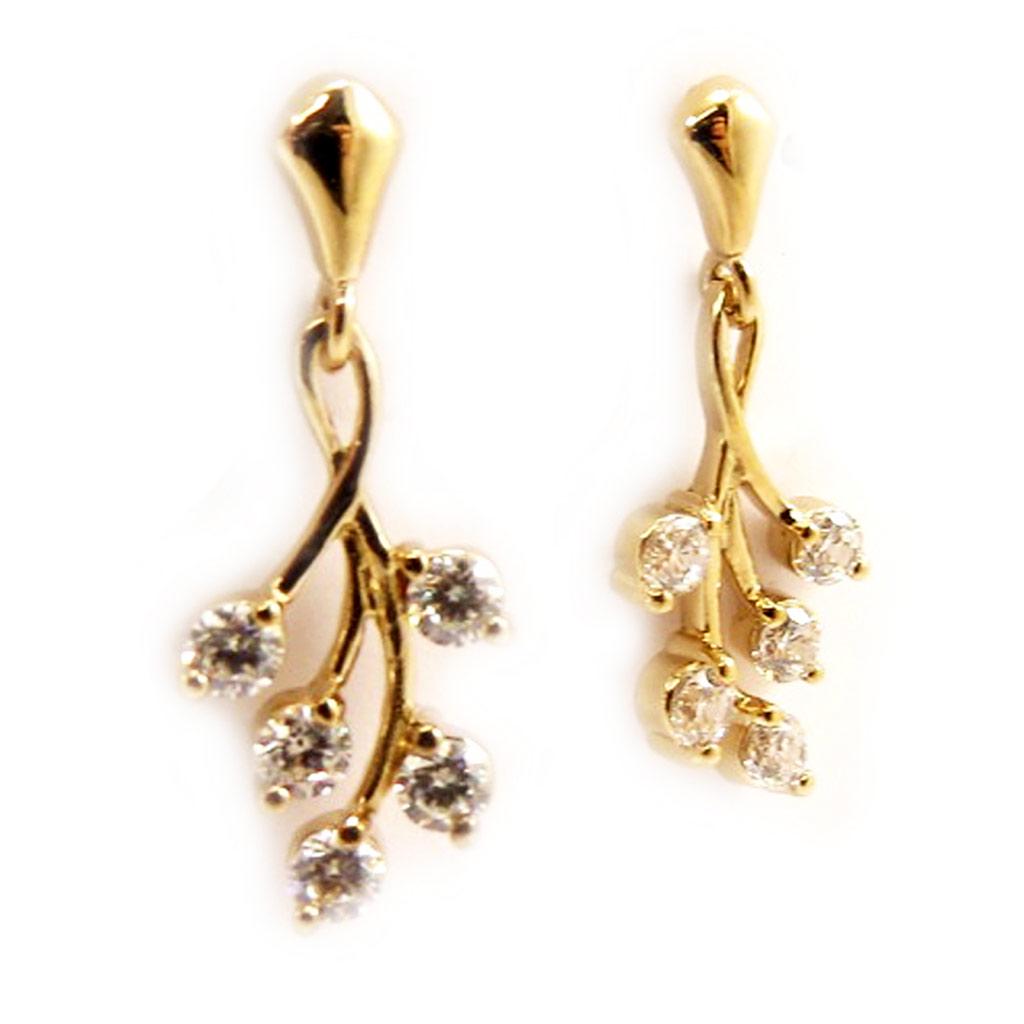 Les Trésors De Lily [D6830] - Gold Plated Earrings 'Fraicheur' Gold/gold/white/