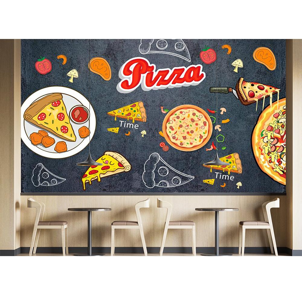 Pizza Wall Mural Onion Tomato Cheese Food 3d Wallpaper For Pizza Shop Snack Shop Restaurant Wall Mural