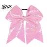Large Glitter Bow Ties Sequins Hair Bows Elastic Tie Cheerleading Bands for Girls Band Ponytail Holder Scrunchies Women Teens Kids Colorful Sequin