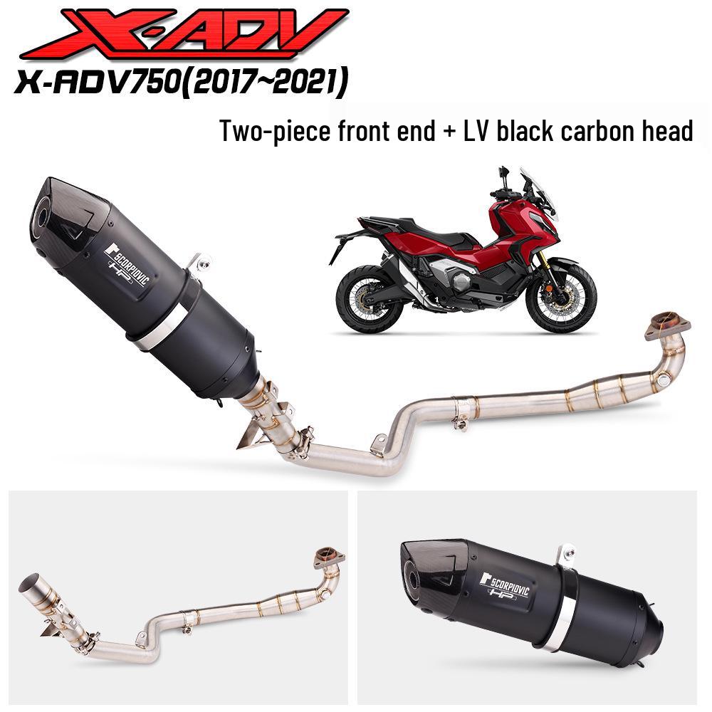 X-ADV750 Modified Carbon Fiber Exhaust Pipe, Full Split Tail Section for 2017-2020 Models.