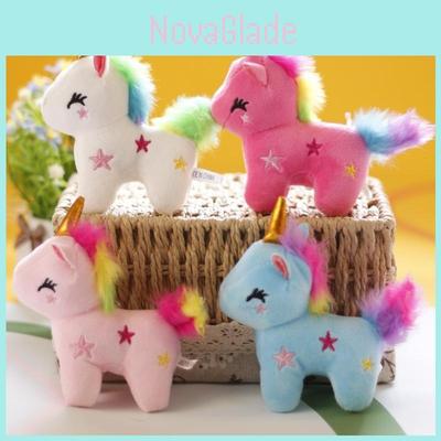 Porte-clés Peluche Licorne Arc-en-ciel Mignon Vente en Gros Pendentif Animal en Peluche Pour Sacs de Filles