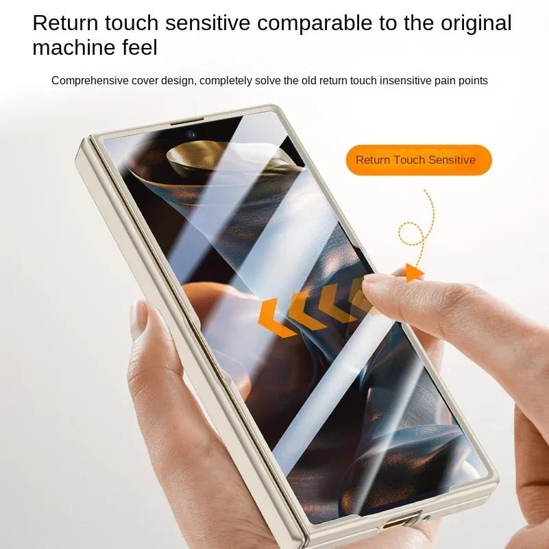 Luxus Business Leder mit Displayschutzglas Handyhülle für Samsung Galaxy Z Fold 7 Federgelenk Schutzhülle