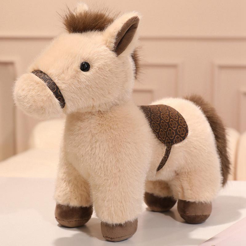 Simulated Lying Horse Plush Dolls Stuffed Animal Super Realistic Pony Plush Toys Classic Birthday Gift For Children