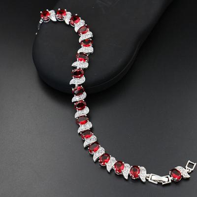 Pulsera para niñas, regalo ajustable, delicado, atractivo, rojo brillante, diamantes de imitación, pulsera femenina, accesorios de joyería