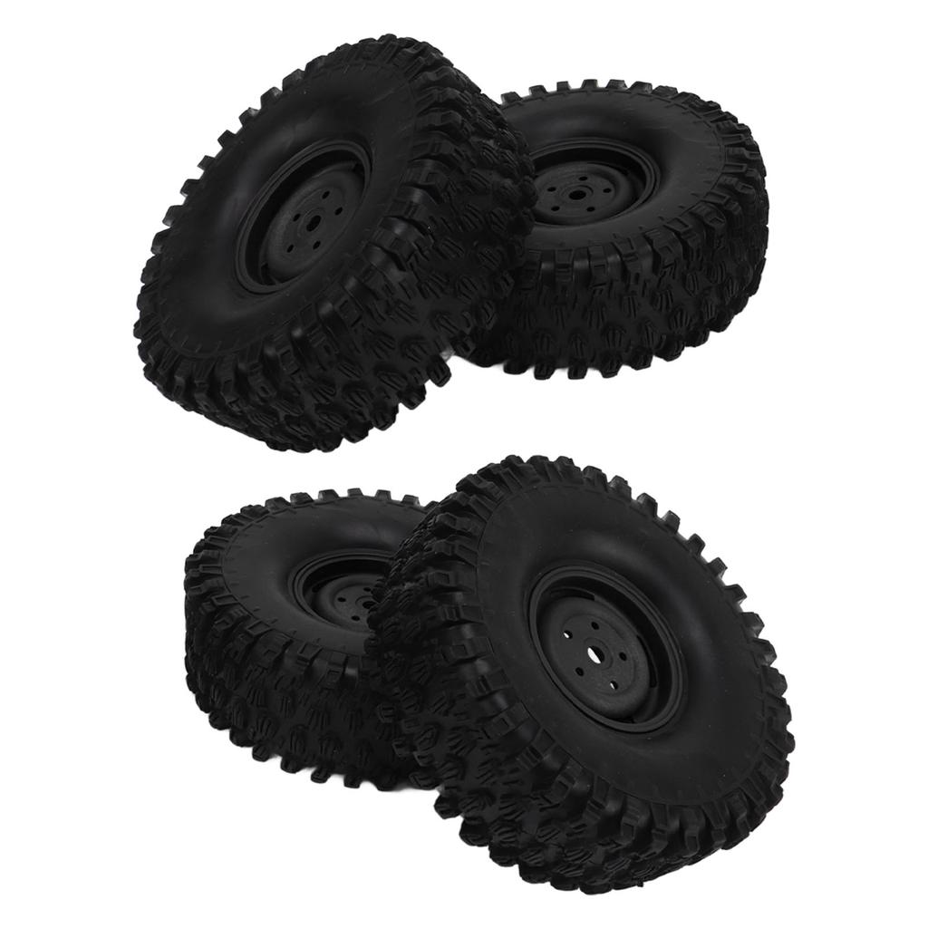4PCS RC Wheel Set 1.9 Inch 120mm Diameter Plastic Tires for 1 10 Scale RC Off Road Car Black