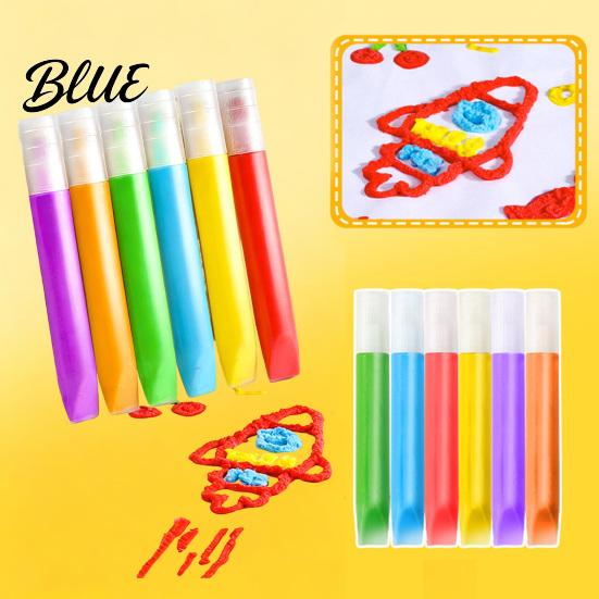 Puffy Texture Art Craft Materials Pens 3D Colors Popcorn Pens 6 Relief Pen for School