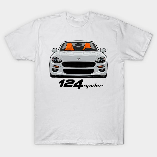 Men Black Print T-shirt Fiat 124 Spider - White No-Cut Transfer Paper Print Cotton Tshirt M белый