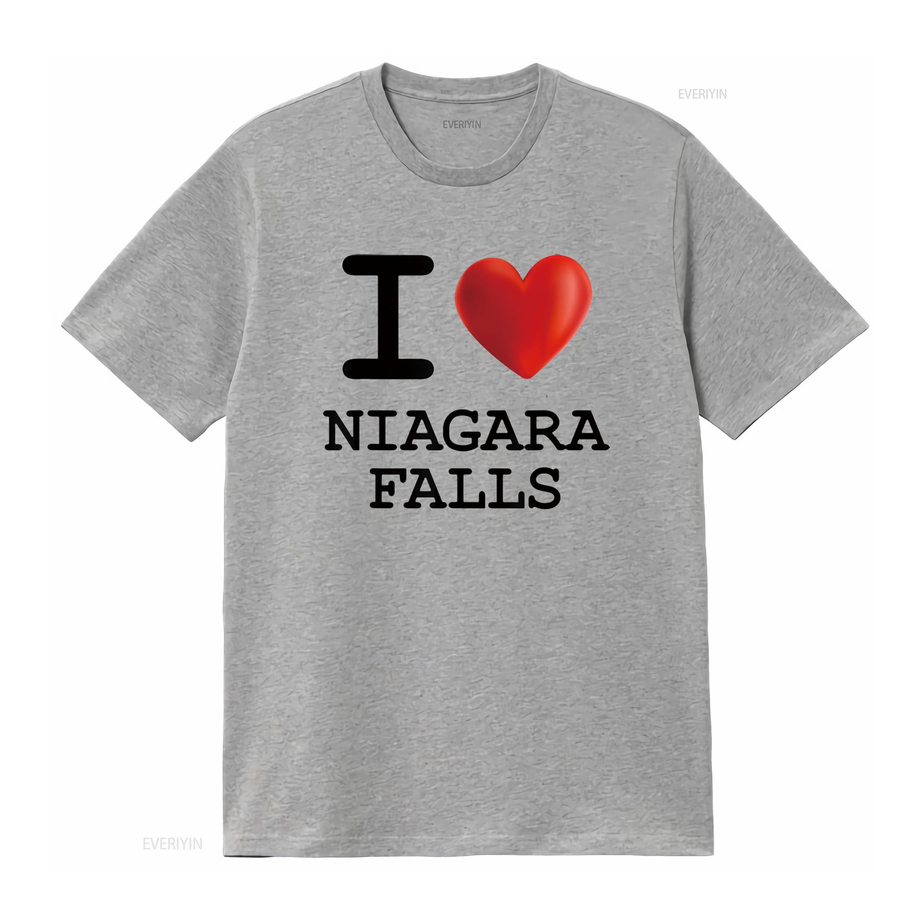 

Женская футболка с надписью I Love Niagara Falls, сувенирная, туристическая, с сердцем, винтажная, стираная, повседневная, модная, удобная, слегка S