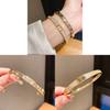 Geometric Zircon Crystal Bangle Bracelet With 18k Gold Plating For Women