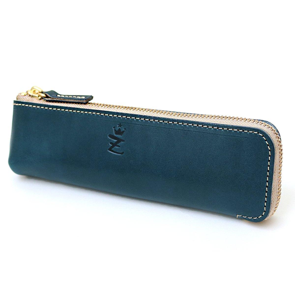 

Zario Grande Карандаш Точиги Большой Сделано в Японии Чехол, Кожа, Тонкий, Вместительный, L-образная молния, [ZAG-0031] (военно-морской флот)