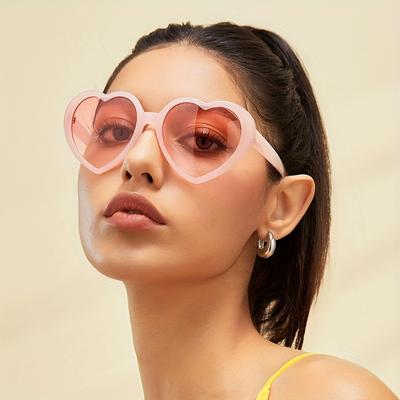 Nya Kärlekshjärtformade Solglasögon Dam Mode Söta Retro Vintage Gradient Solglasögon UV400 Skydd Unisex Glasögon