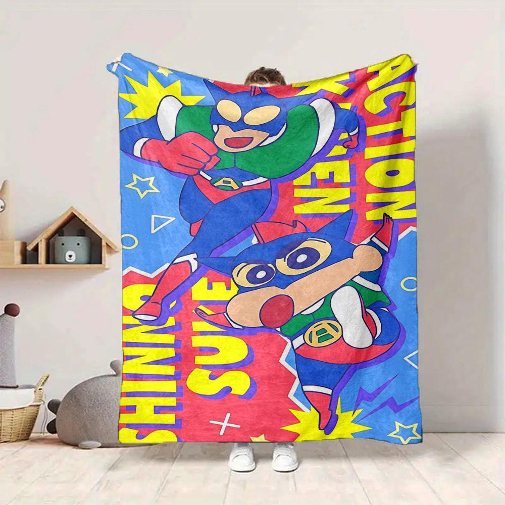 1pc Crayon Shin chan Blanket Soft All Season Throw with Vibrant Design, Perfect for Home, Travel, and Gifts, Ideal for Naps and Camping