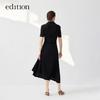 Edition Damen Elegantes Triacetat A-Linien Langhemdkleid