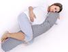 Longer Pregnancy Pillow for Pregnant Women To Sleep + Removable Cover - Polka Dots On Gray