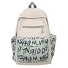 Schoolbag casual backpack women's nylon printing junior high school schoolbag simple college student color scheme fashionable campus backpack men