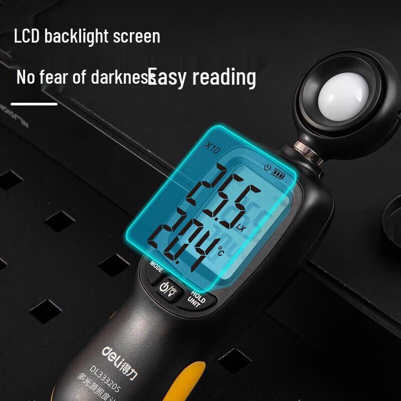 Deli Upgraded Multi-Light Source Illuminance Meter CN plug (adapter included)