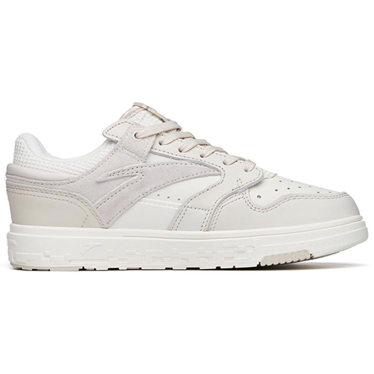 New Anta Slip Resistant Shock Absorbers With Abrasion Resistant Properties Low Top Skateboard Shoes Women's Gray White 122218050-6
