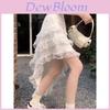 Female French Lace Panel Skirt With Asymmetrical Design For Summer Fashion