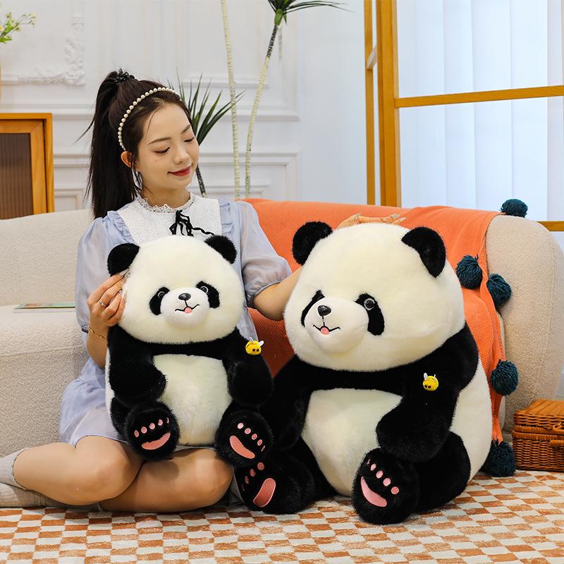 Genuine new simulation cute panda plush toy bee panda doll children's doll girl gift