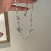 Super Flash Love Zircon Double-layer Collarbone Chain Female Ins Cold Wind Design Sense Stacked Necklace High-grade Neck Chain