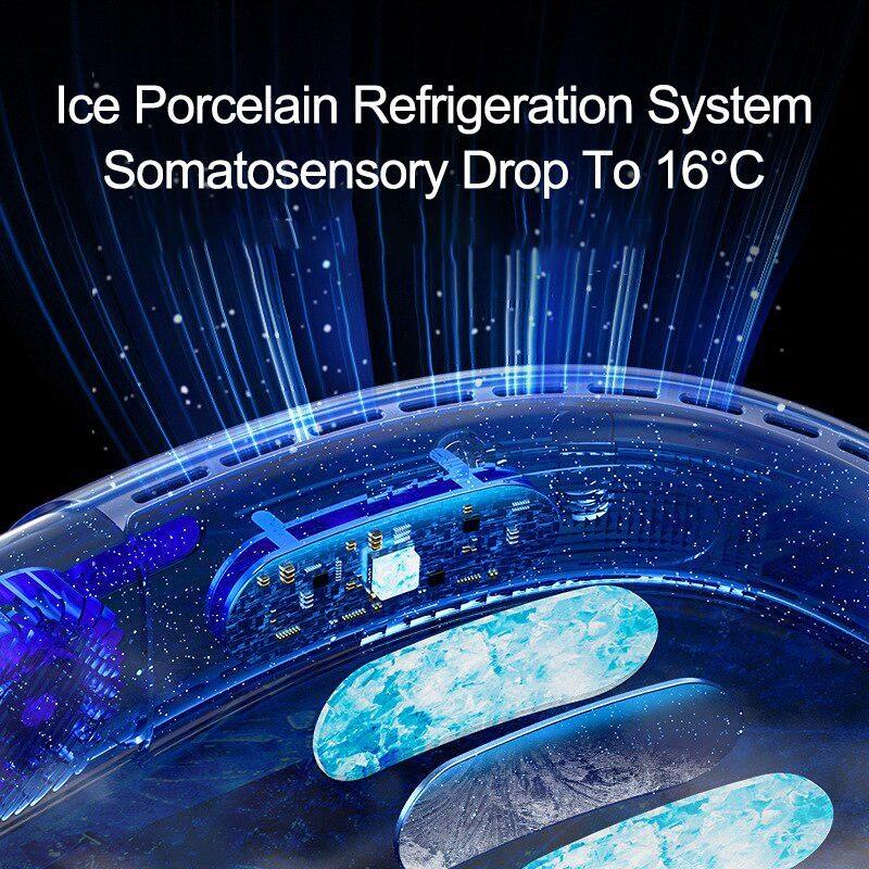 Ventilator portabil pentru gât cu semiconductor de răcire, reîncărcabil, 4000 mAh, fără lame, fără lame, pentru gât (1200/4000mAh două dimensiuni)