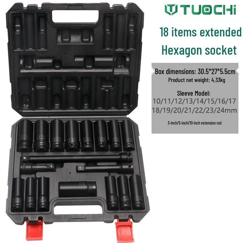 18-Piece Long Hex Electric & Air Wrench Socket Set