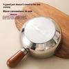 14/17cm Stainless Steel Bowl with Walnut Wood Handle Single-person Pot for Fruit Salad And Yogurt - Breakfast Cooking Tool