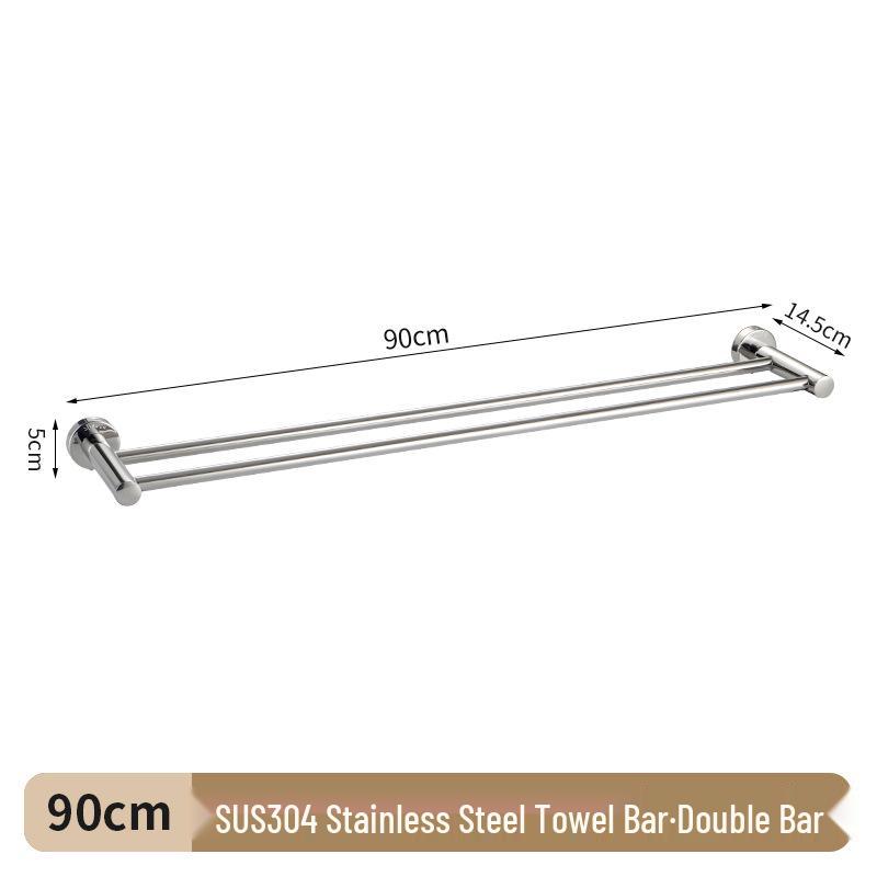 304 Stainless Steel Double Bar Bathroom Towel Rack