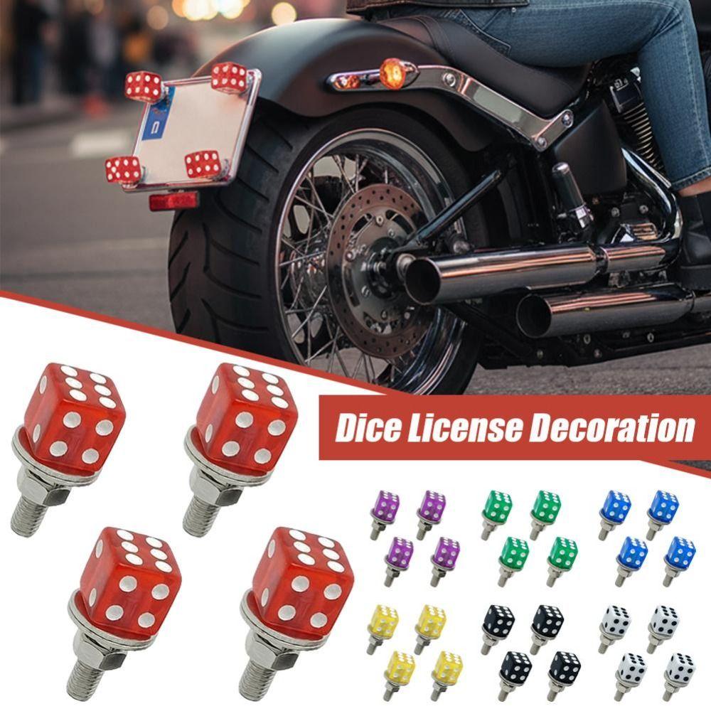 4Pcs Rust Resistant License Plate Screws Anti Loosening Frame Fastener Bolts Vehicle Accessories