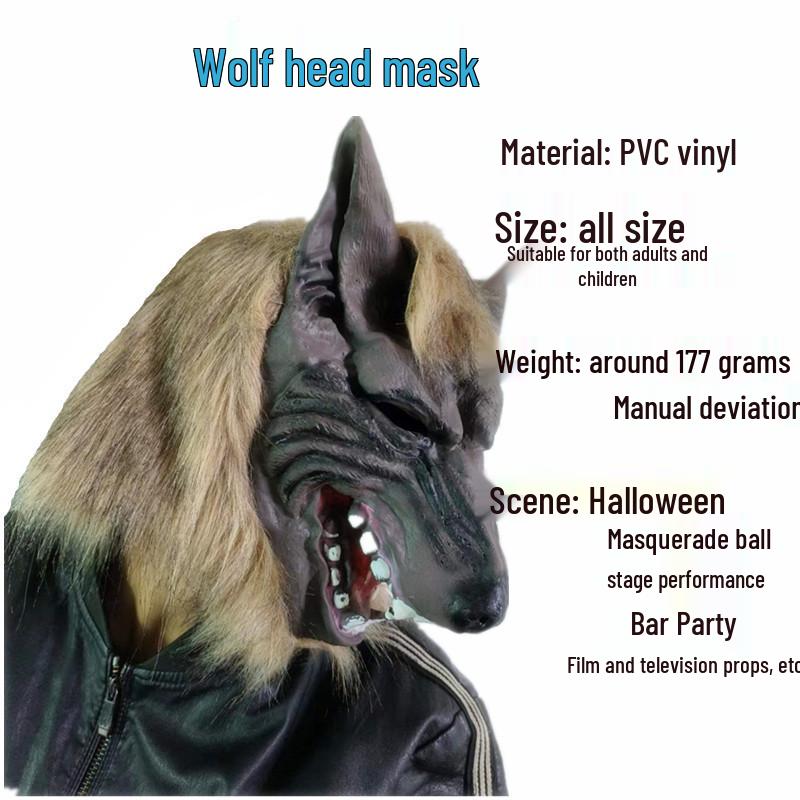 Halloween Werewolf Horror Masquerade Full Head Wolf Mask