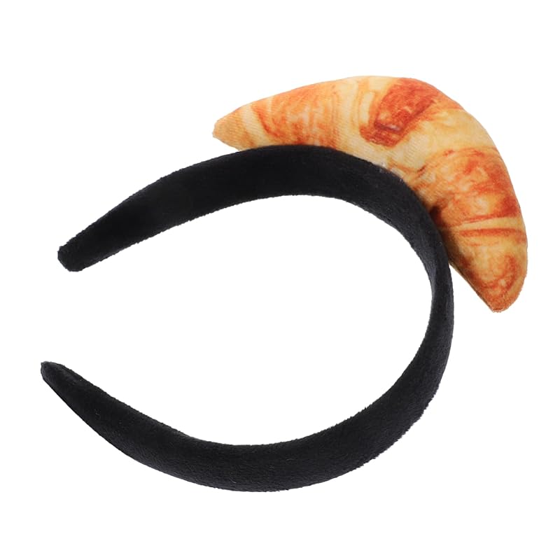 

[COHEALI] croissant headband party hats festival headband hair band halloween hair hoop cosplay props cosplay hat cosplay headband fabric