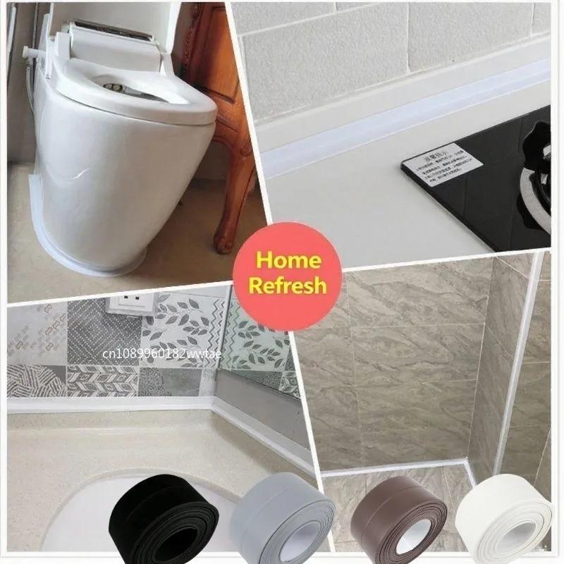 Bathroom Sink Bath Sealing Strip Mould Proof Tape PVC Self Adhesive Waterproof Wall Sticker Plaster for Kitchen 3.2 Meters