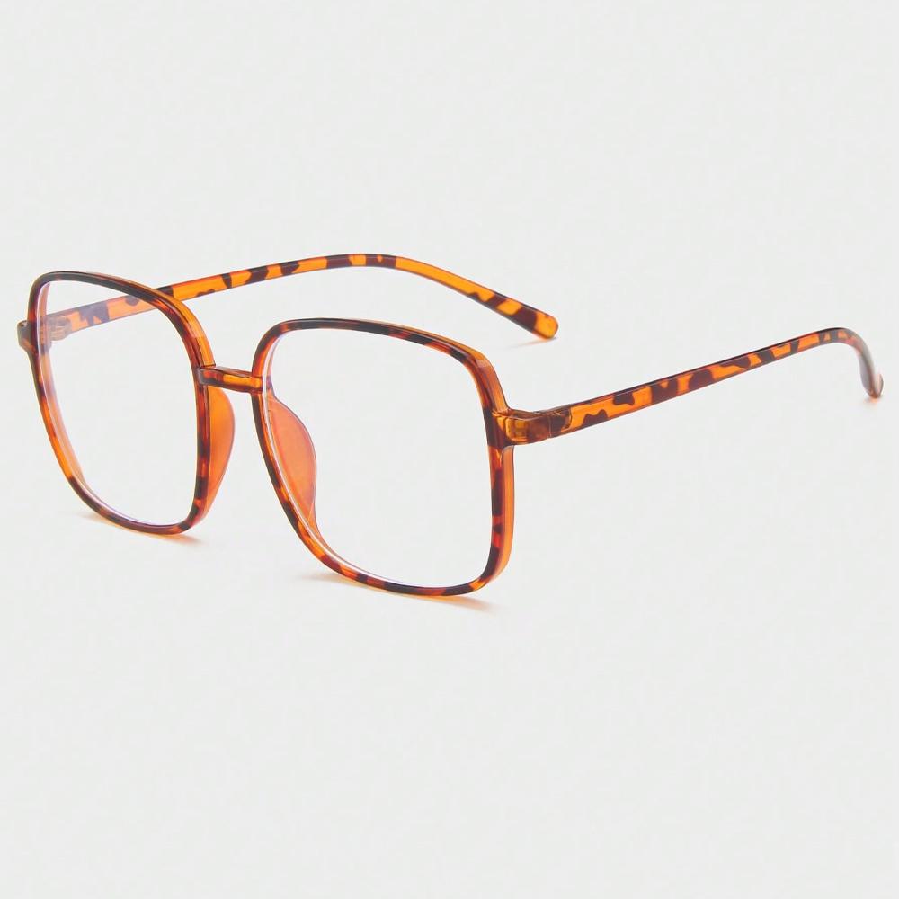 1 Pair Of Women'S Square Pc Frame Simple Large Frame Flat Light Mirror