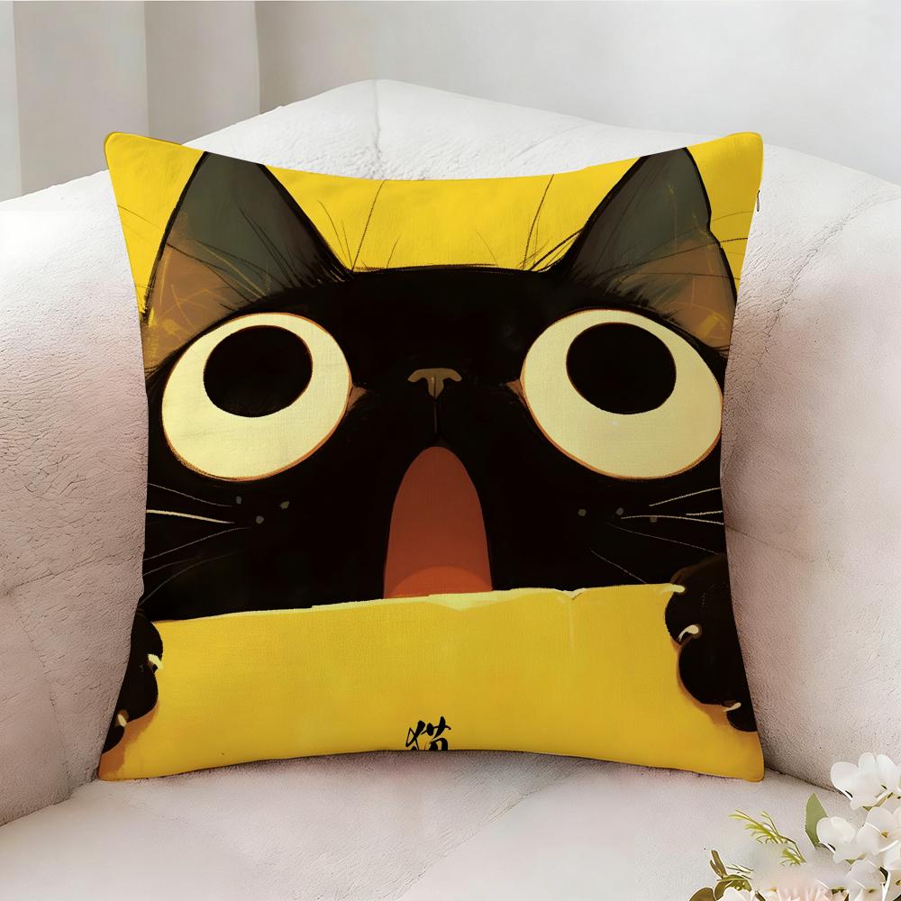 Shocked Cat Art Pillow Case Pillowcase Doublesided Printed Sofa Cushion Bedroom Headboard Pillow