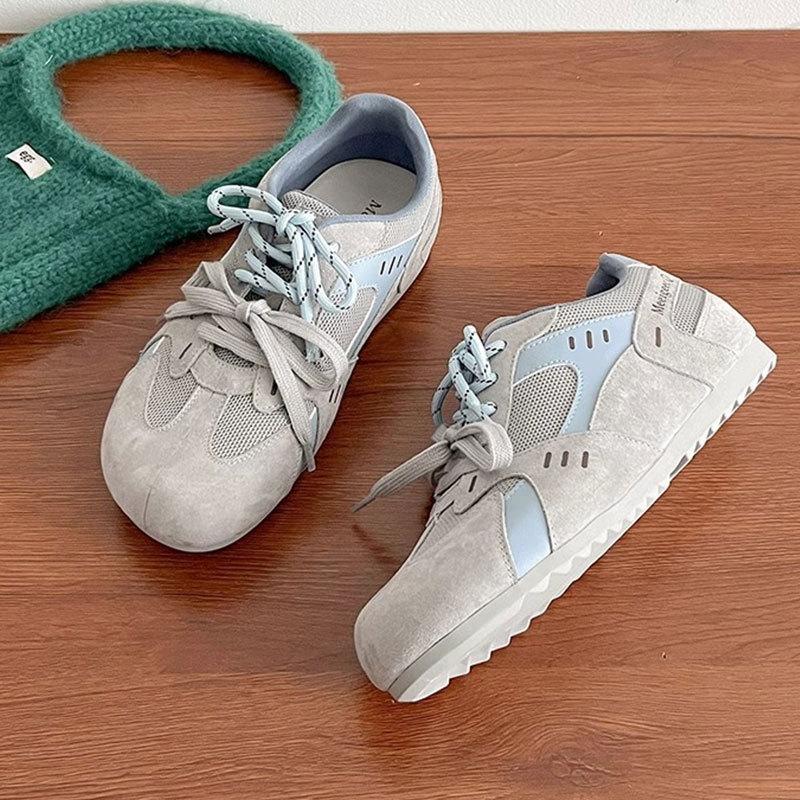 Retro versatile Forrest Gump shoes fashion color matching casual board shoes women's 2025 spring new flat inner height increasing German training shoe