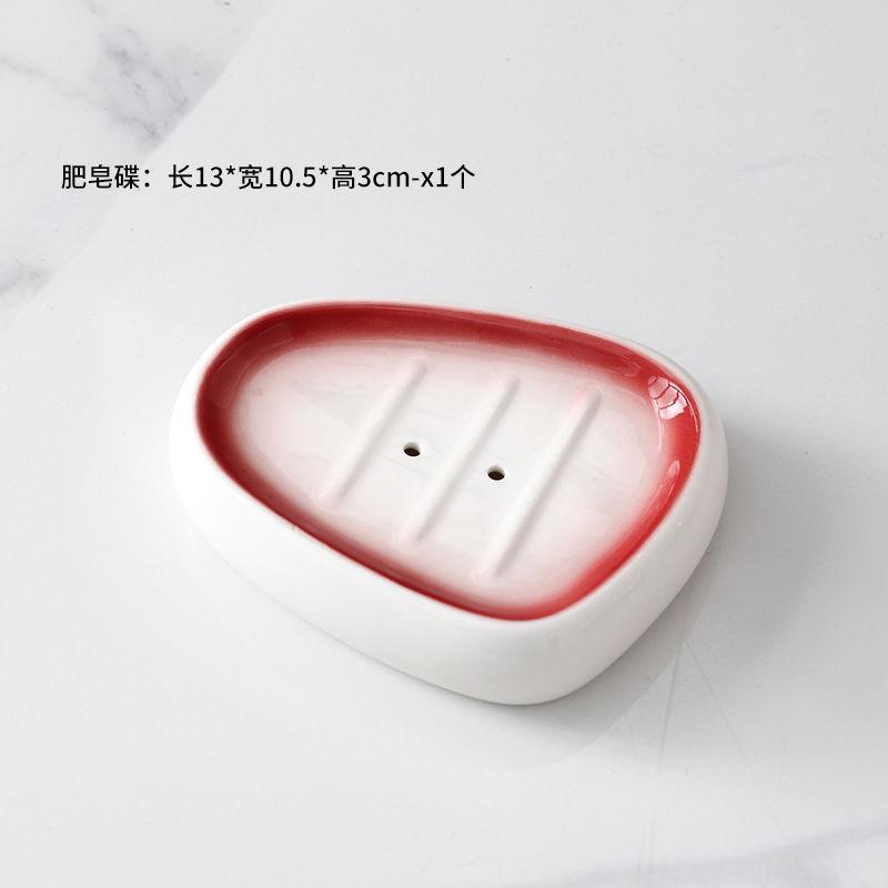 

Керамический флакон для лосьона с градиентным красным цветом, гостиничный набор туалетных принадлежностей для ванной комнаты, подставка для зубных щеток, стакан для полоскания рта, мыльница, керамический дозатор для мыла