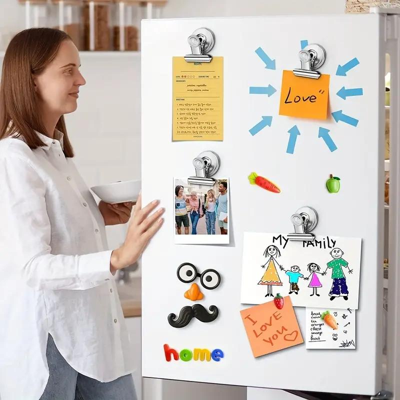 4/8Pcs Strong Grip Magnetic Fridge Clips Heavy Duty Refrigerator Magnets Clips for Whiteboard, Office, Locker and Photo Displays