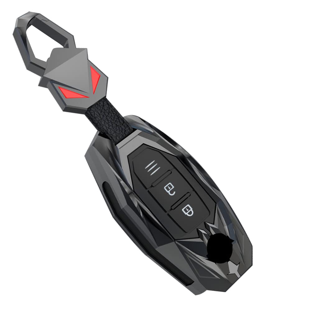 LETINGFAR Key Case for Nissan, Smart Key Case, Key Cover, JJ Key Holder, NISSAN Serena, X-Trail, Elgrand, etc, Black