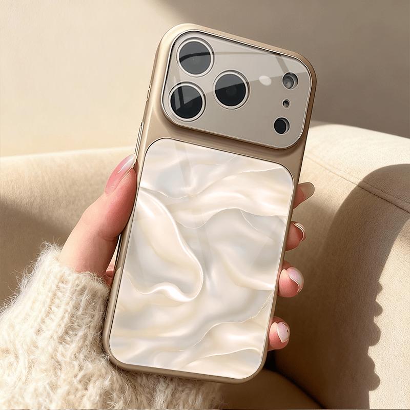 

Texture printed pattern tempered glass phone case suitable for iPhone 17 16 15 14 13 12 11 Pro/Max/Plus anti drop and shockproof For iPhone 15PROMAX