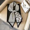 Small long thin bevel silk scarf Women's ethnic style belt Tie hair belt Tie bag ribbon tie yarn scarf Thin scarf