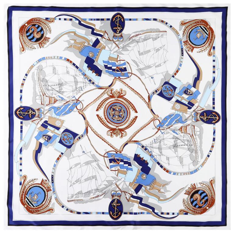 Silk Scarf Women Large Shawls Stoles Cashew Print Square Scarves Echarpes Foulards Femme Wrap Bandanas 130*130CM