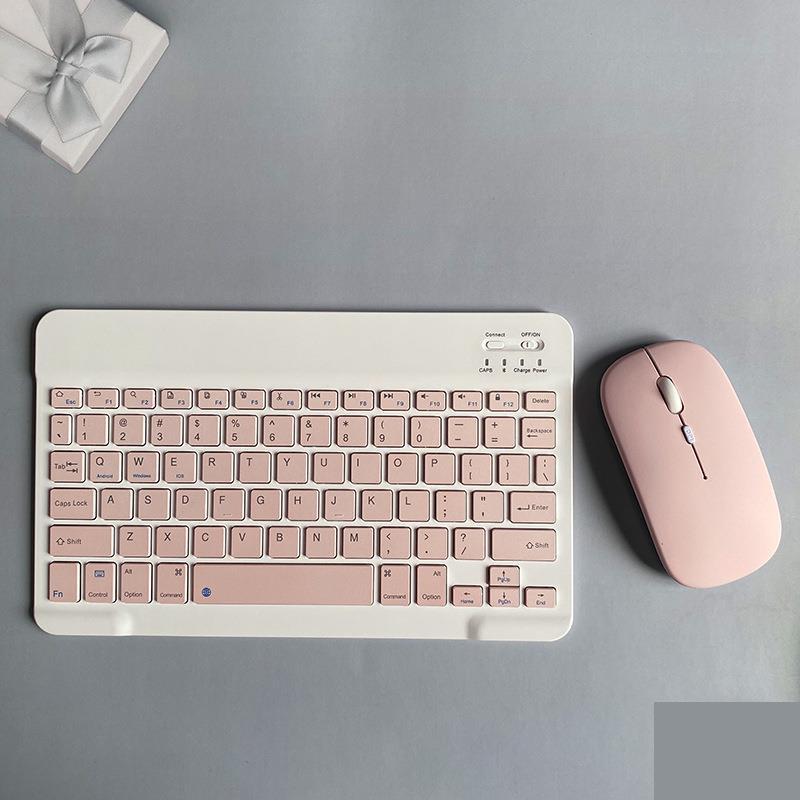 Klavye Mouse 78 Keys Portable Wireless Mini Bluetooth Keyboard and Mouse Combo for iPad MatePad Tablet