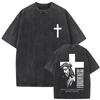 Christian Religious Jesus Forgive Them Father Vintage Washed T-shirt Men Women Gothic Rock Oversized T Shirts Tops